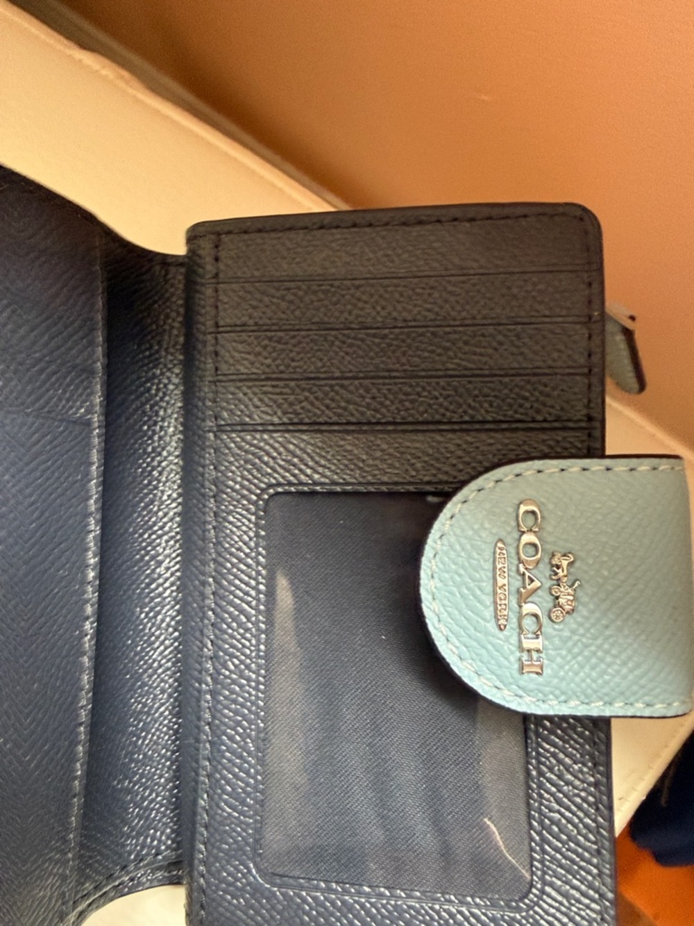 Coach Light Blue Leather Snap Wallet - Picture 5 of 6